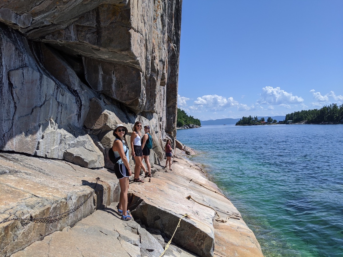 Close-up of pictographs